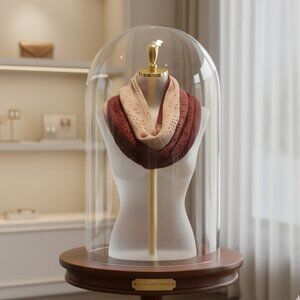 Tan mocha Brown gradient soft knit infinity scarf